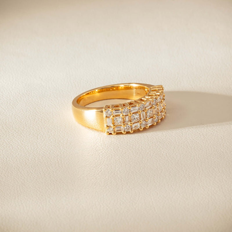 18ct Yellow Gold 1.05ct Diamond Pave-Set Ring - Ring - Walker & Hall