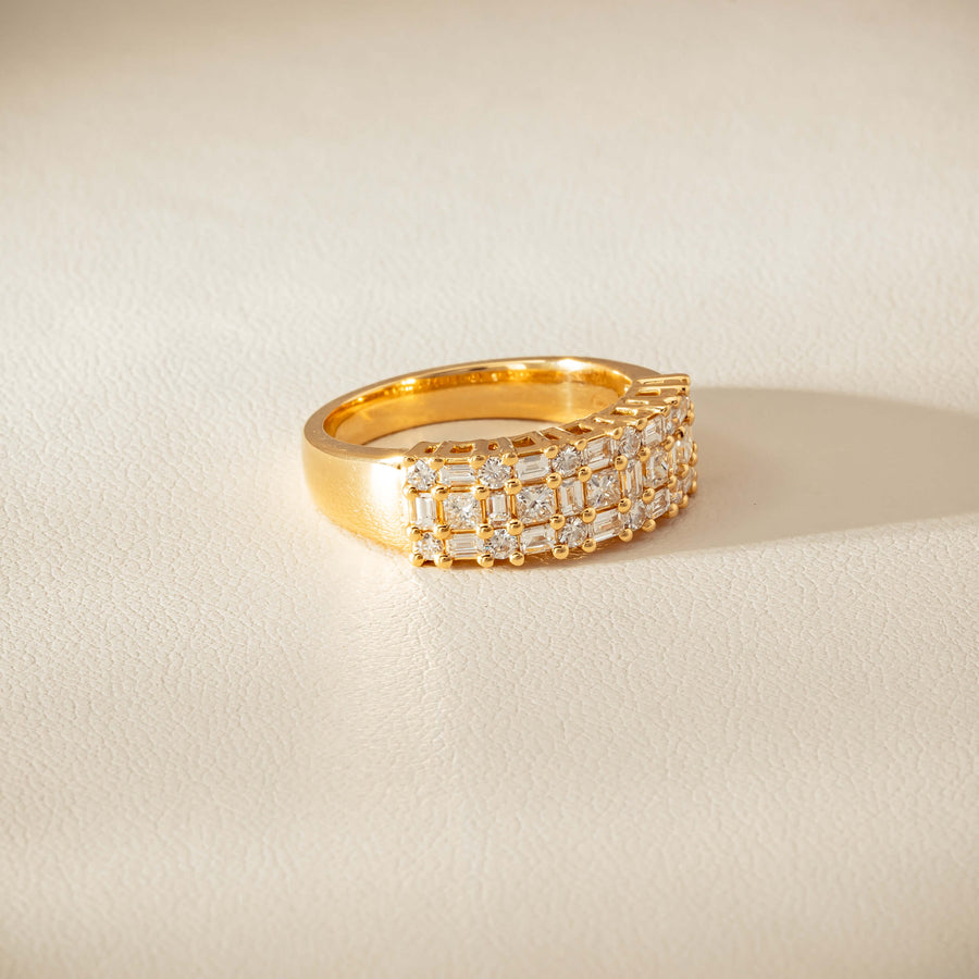 18ct Yellow Gold 1.05ct Diamond Pave-Set Ring - Ring - Walker & Hall