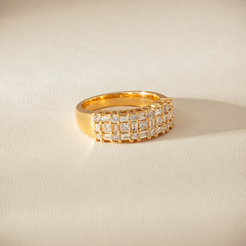 18ct Yellow Gold 1.05ct Diamond Pave-Set Ring - Ring - Walker & Hall