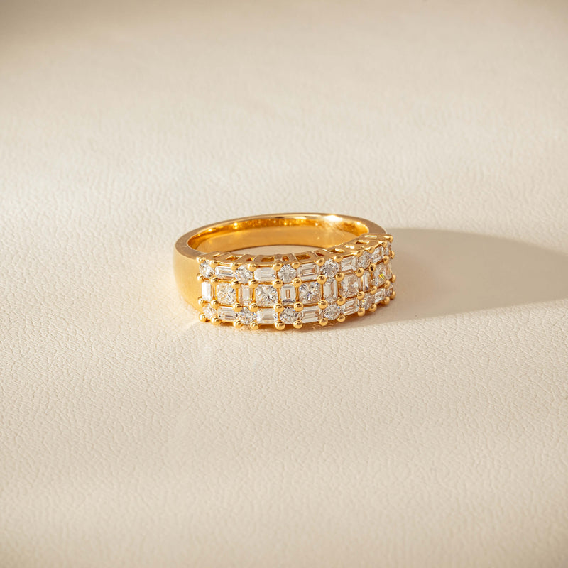 18ct Yellow Gold 1.05ct Diamond Pave-Set Ring - Ring - Walker & Hall