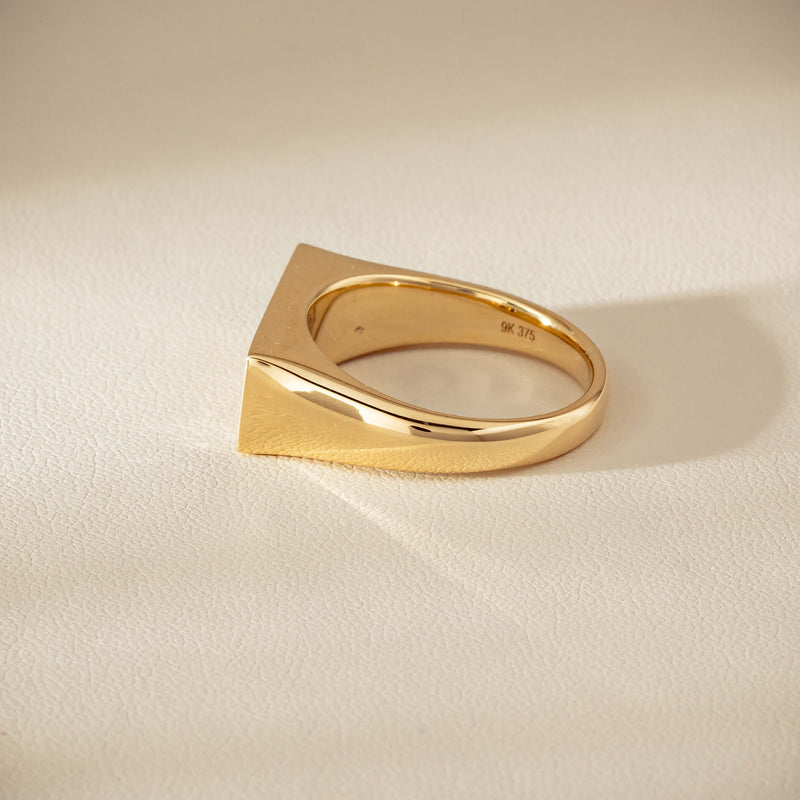 9ct Yellow Gold .55ct Diamond Mens Signet Ring - Ring - Walker & Hall