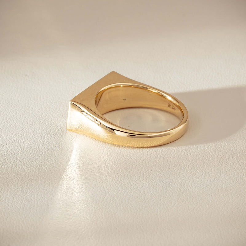 9ct Yellow Gold .55ct Diamond Mens Signet Ring - Ring - Walker & Hall