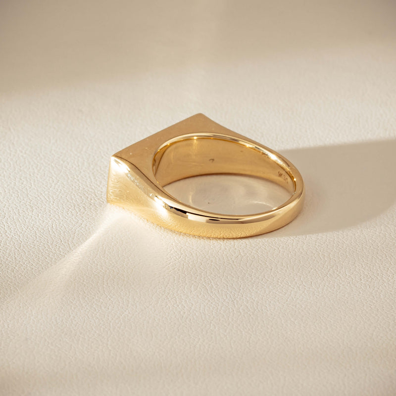 9ct Yellow Gold .55ct Diamond Mens Signet Ring - Ring - Walker & Hall