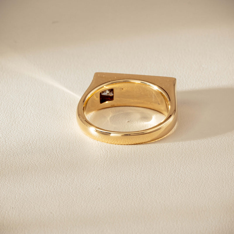 9ct Yellow Gold .55ct Diamond Mens Signet Ring - Ring - Walker & Hall