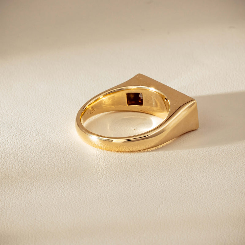 9ct Yellow Gold .55ct Diamond Mens Signet Ring - Ring - Walker & Hall