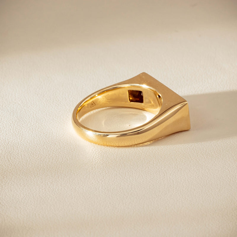 9ct Yellow Gold .55ct Diamond Mens Signet Ring - Ring - Walker & Hall