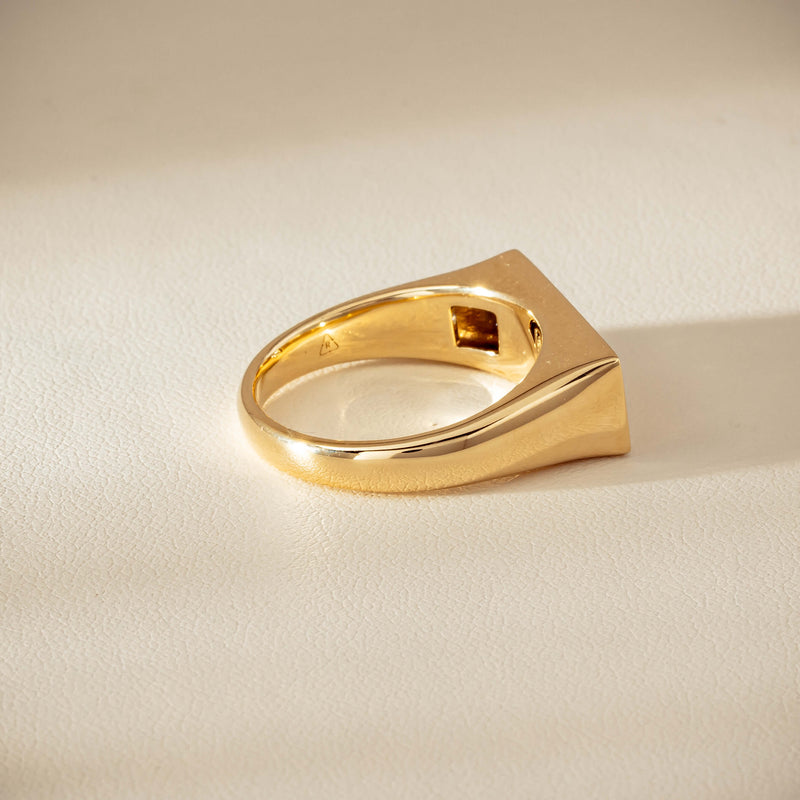 9ct Yellow Gold .55ct Diamond Mens Signet Ring - Ring - Walker & Hall