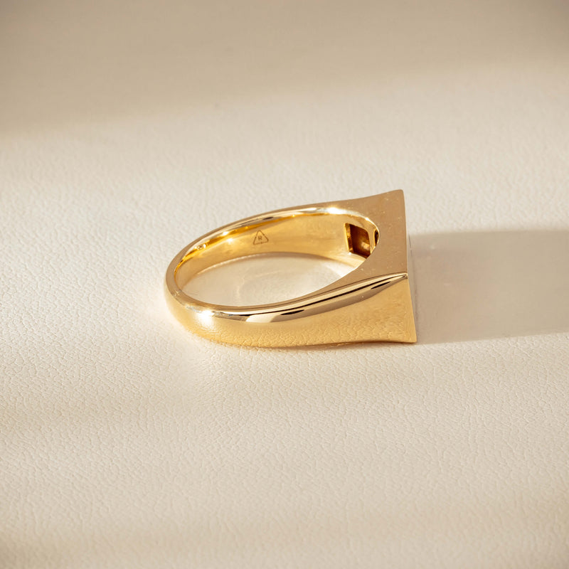 9ct Yellow Gold .55ct Diamond Mens Signet Ring - Ring - Walker & Hall