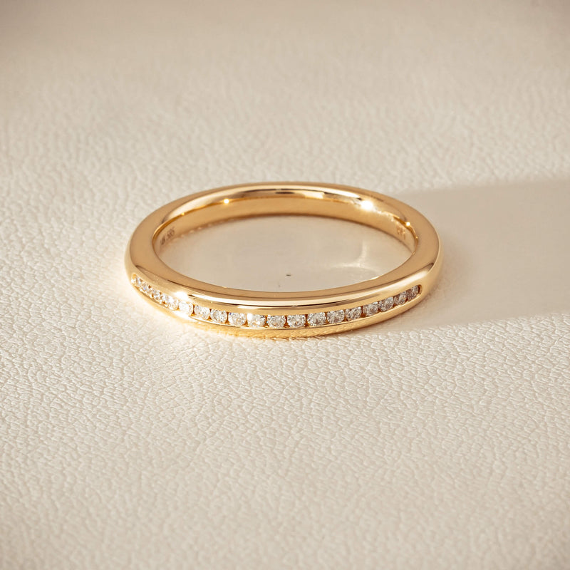 14ct Yellow Gold Diamond Vida Band - Ring - Walker & Hall