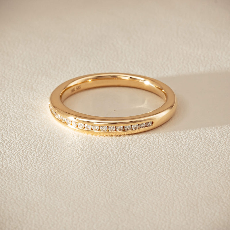 14ct Yellow Gold Diamond Vida Band - Ring - Walker & Hall