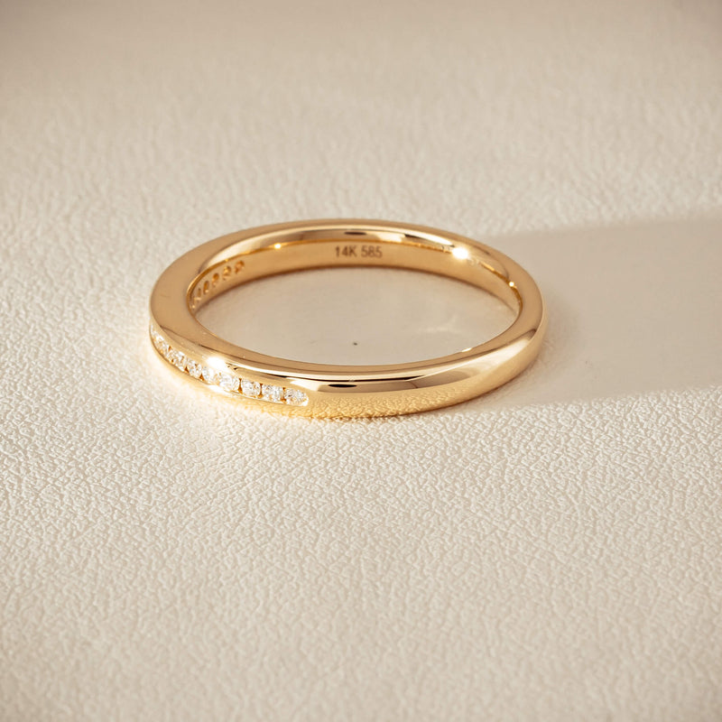 14ct Yellow Gold Diamond Vida Band - Ring - Walker & Hall