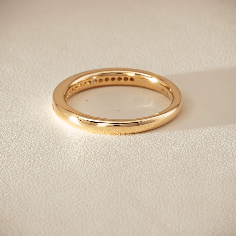 14ct Yellow Gold Diamond Vida Band - Ring - Walker & Hall