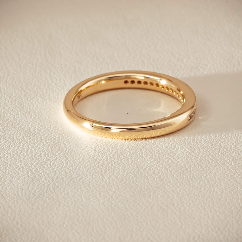 14ct Yellow Gold Diamond Vida Band - Ring - Walker & Hall