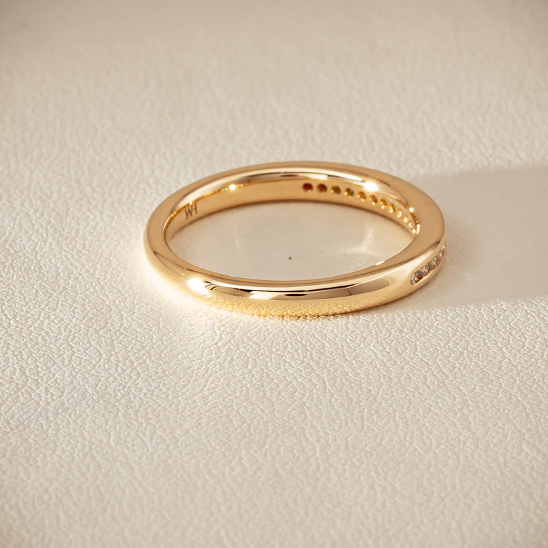 14ct Yellow Gold Diamond Vida Band - Ring - Walker & Hall