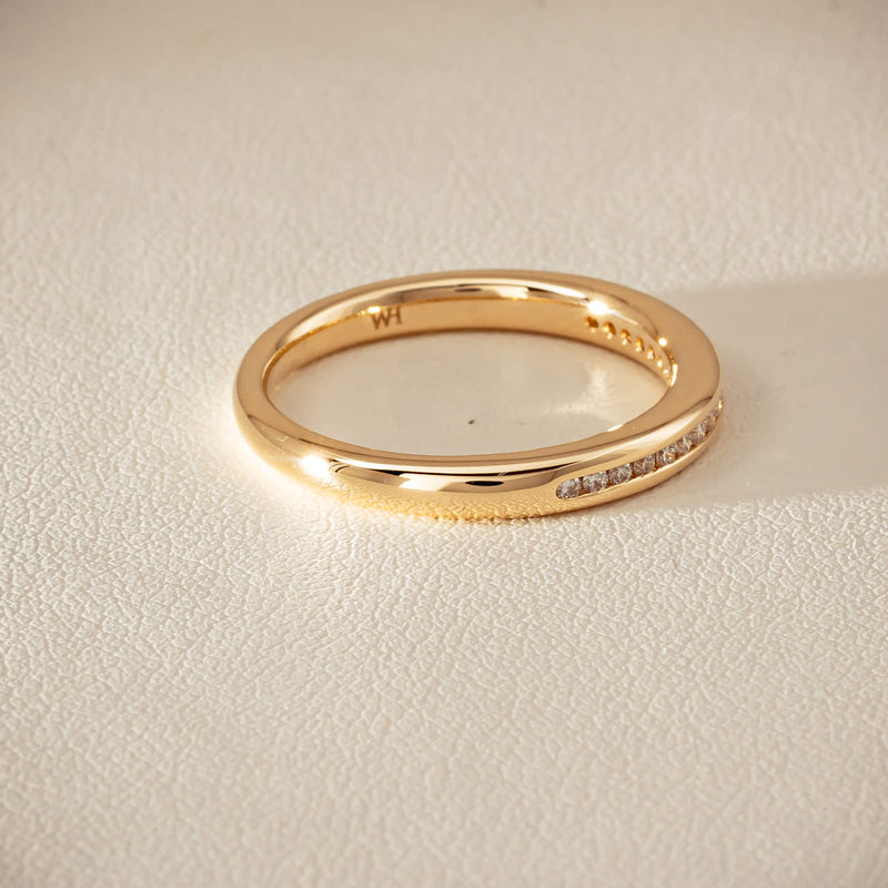 14ct Yellow Gold Diamond Vida Band - Ring - Walker & Hall