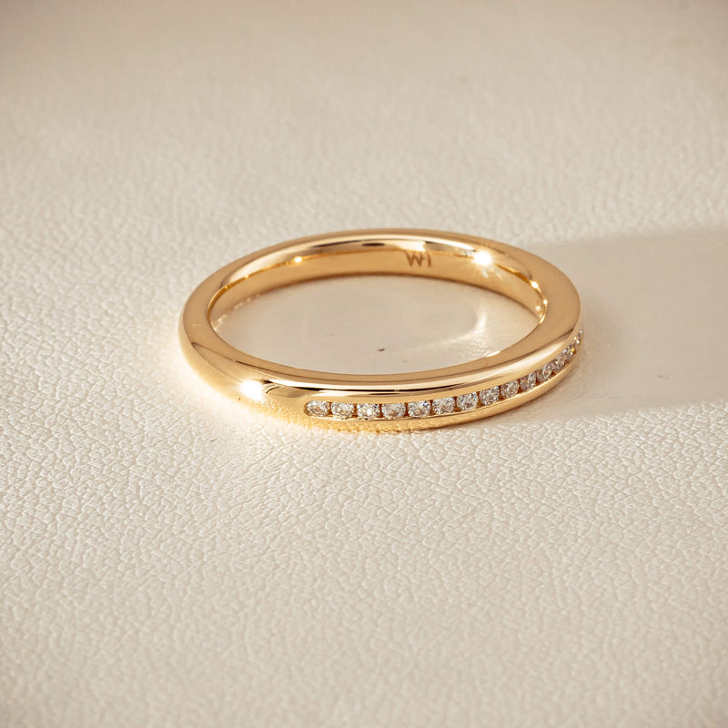 14ct Yellow Gold Diamond Vida Band - Ring - Walker & Hall