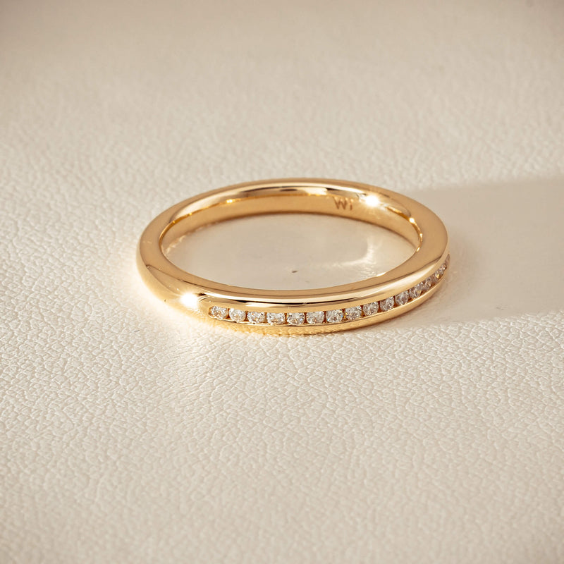 14ct Yellow Gold Diamond Vida Band - Ring - Walker & Hall