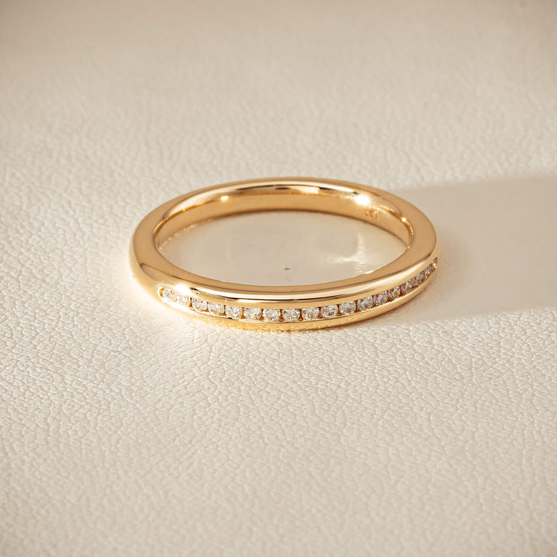 14ct Yellow Gold Diamond Vida Band - Ring - Walker & Hall