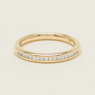 14ct Yellow Gold Diamond Vida Band - Ring - Walker & Hall