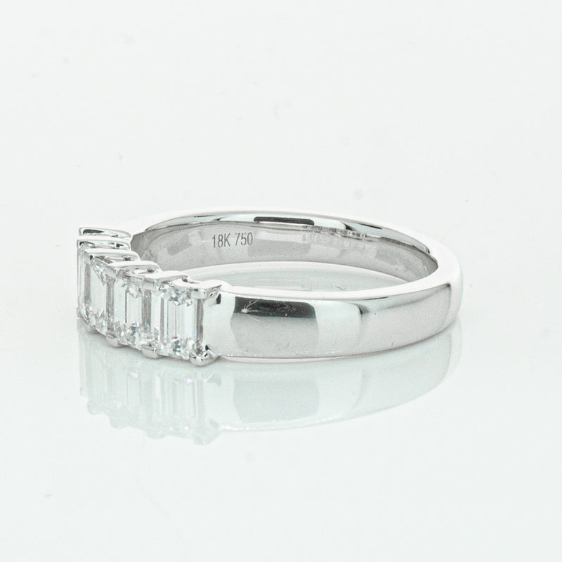 18ct White Gold Emerald Cut Diamond Asra Ring-Ring-Walker & Hall