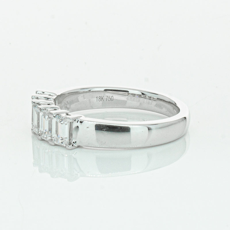 18ct White Gold Emerald Cut Diamond Asra Ring-Ring-Walker & Hall