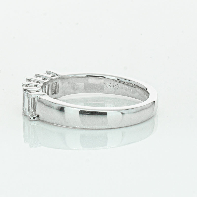 18ct White Gold Emerald Cut Diamond Asra Ring-Ring-Walker & Hall