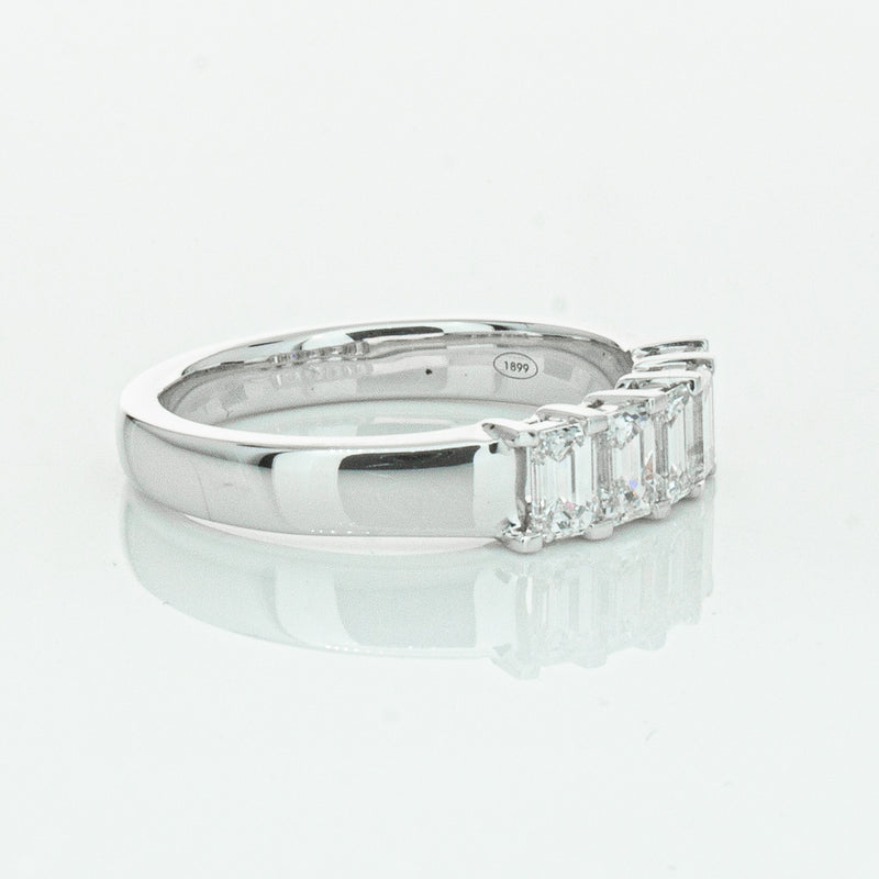18ct White Gold Emerald Cut Diamond Asra Ring-Ring-Walker & Hall