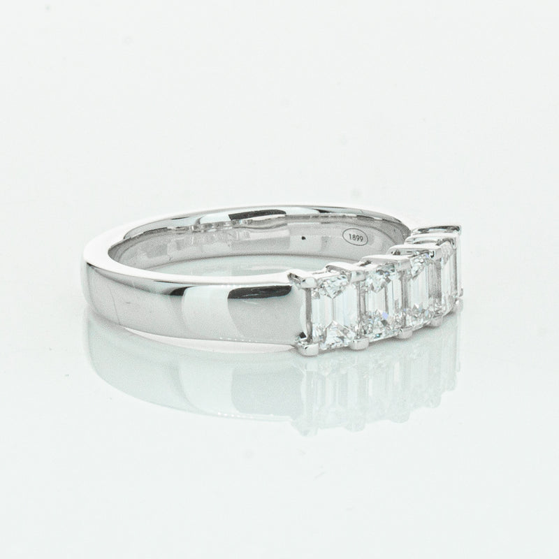 18ct White Gold Emerald Cut Diamond Asra Ring-Ring-Walker & Hall