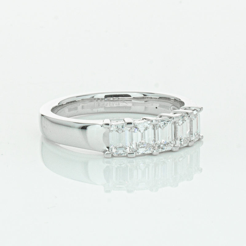 18ct White Gold Emerald Cut Diamond Asra Ring-Ring-Walker & Hall