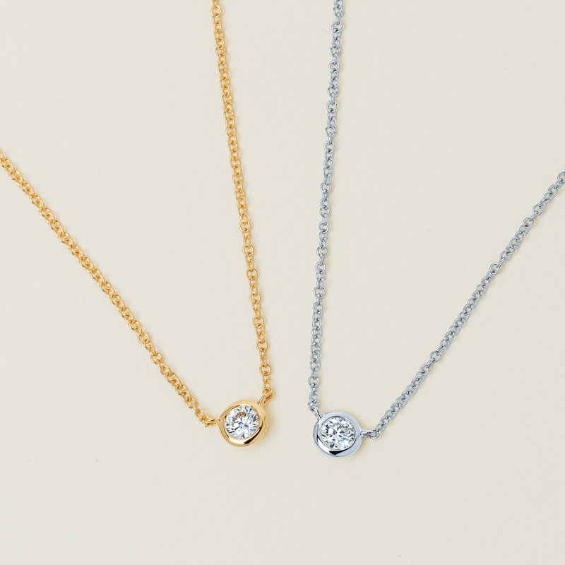 18ct Yellow Gold .21ct Diamond Natalia Pendant - Necklace - Walker & Hall