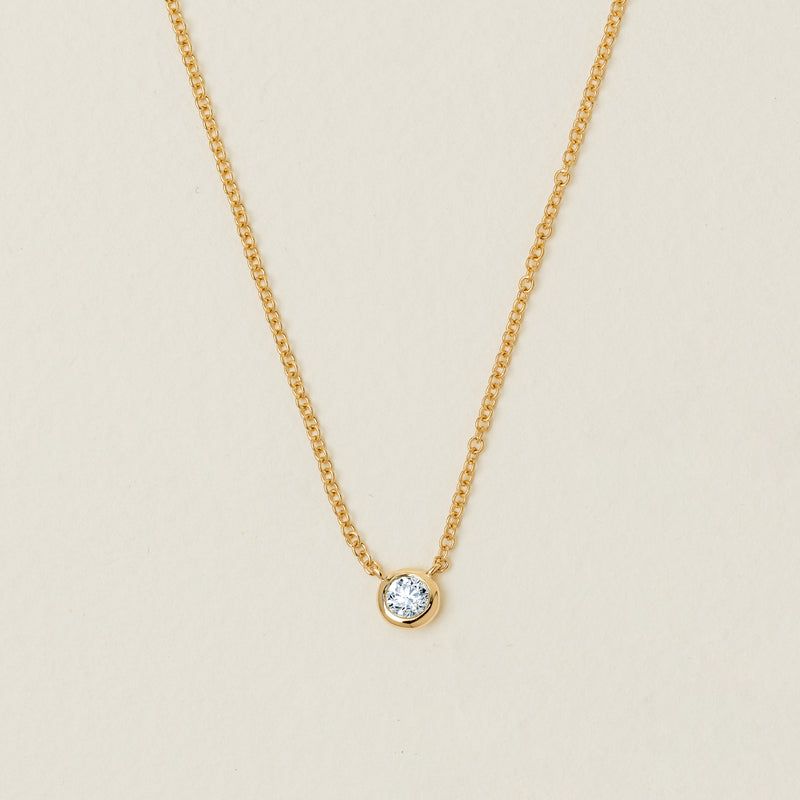 18ct Yellow Gold .21ct Diamond Natalia Pendant - Necklace - Walker & Hall