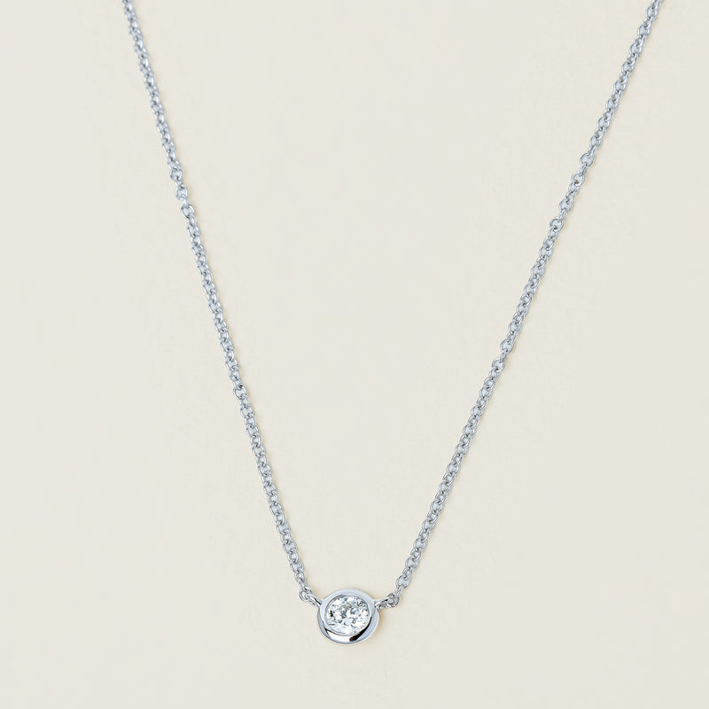 18ct White Gold .21ct Diamond Natalia Pendant - Necklace - Walker & Hall