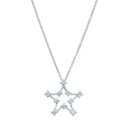 18ct White Gold Diamond Star Pendant - Necklace - Walker & Hall