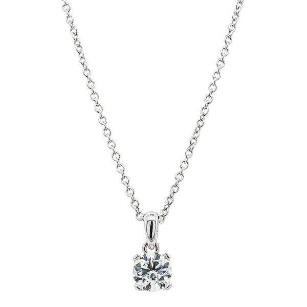 18ct White Gold .50ct Diamond Blossom Pendant - Necklace - Walker & Hall