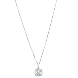 18ct White Gold .70ct Diamond Peony Pendant - Necklace - Walker & Hall