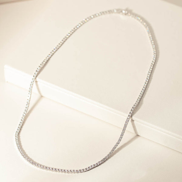 18ct White Gold 8.14ct Diamond Panorama Necklace - Necklace - Walker & Hall