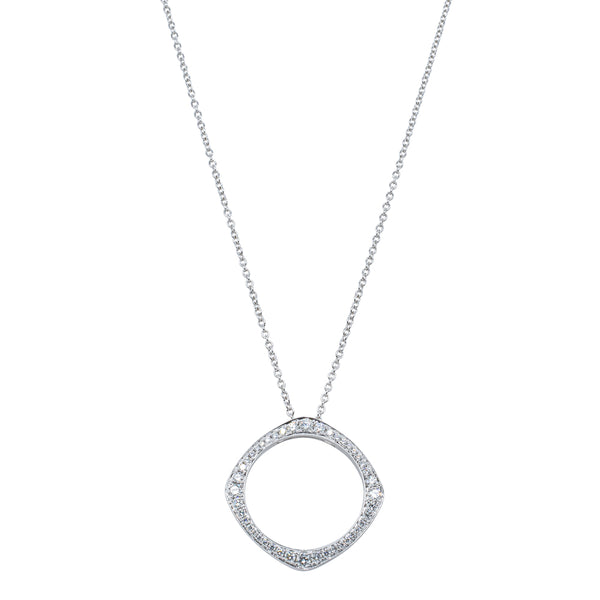 18ct White Gold Diamond Eos Pendant - Necklace - Walker & Hall
