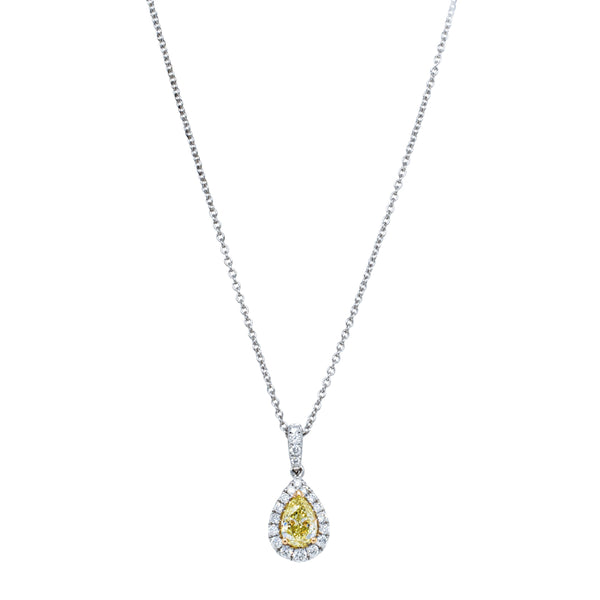 18ct White Gold .72ct Yellow Diamond Necklace - Necklace - Walker & Hall
