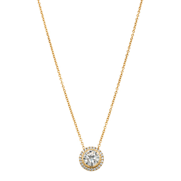 18ct Yellow Gold 1.02ct Reclaimed Diamond Isla Pendant - Necklace - Walker & Hall