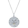 18ct White Gold Sapphire & Yellow Diamond Lion Pendant - Necklace - Walker & Hall