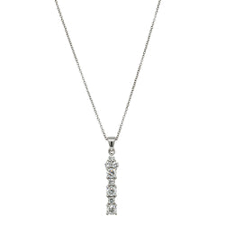 Deja Vu 18ct White Gold 1.20ct Diamond Drop Pendant - Necklace - Walker & Hall