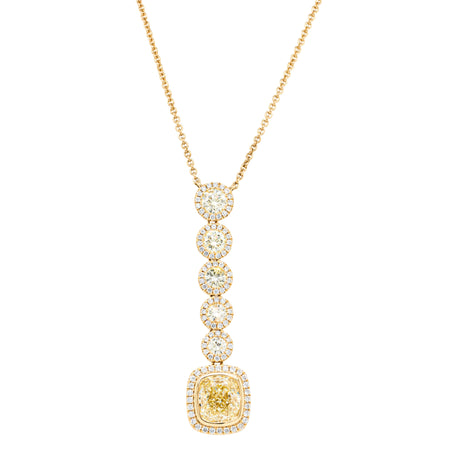 18ct Yellow Gold 3.92ct Yellow Diamond Isla Pendant-Necklace-Walker & Hall