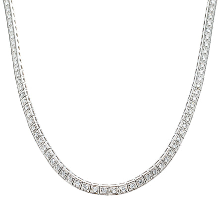 Deja Vu 18ct White Gold 3.68ct Diamond Necklace-Necklace-Walker & Hall