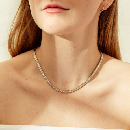 Deja Vu 18ct White Gold 3.68ct Diamond Necklace-Necklace-Walker & Hall