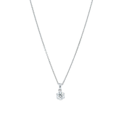 18ct White Gold .61ct Reclaimed Diamond Lily Pendant-Necklace-Walker & Hall