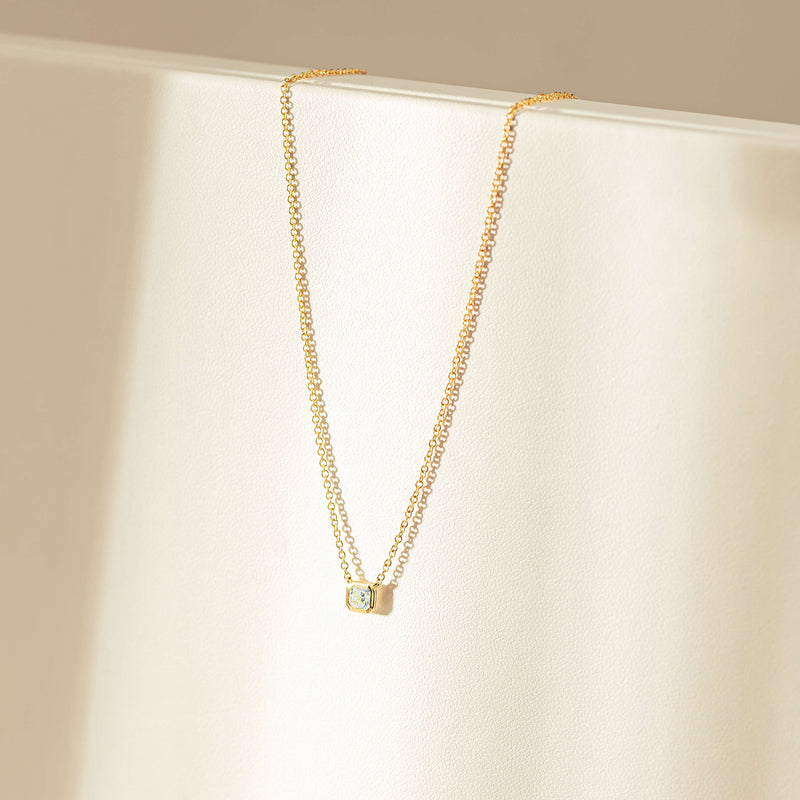 18ct Yellow Gold .40ct Radiant Cut Diamond Natalia Pendant-Necklace-Walker & Hall