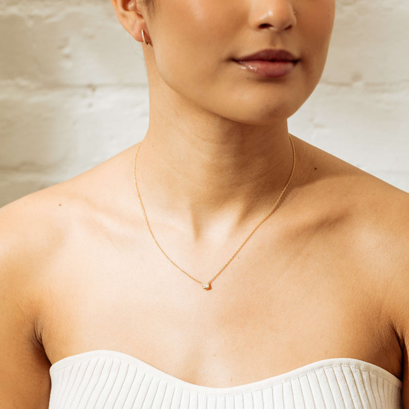 18ct Yellow Gold .40ct Radiant Cut Diamond Natalia Pendant-Necklace-Walker & Hall