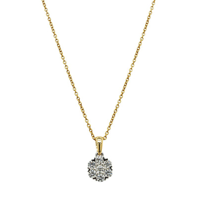 18ct Yellow Gold .60ct Diamond Lotus Pendant - Necklace - Walker & Hall