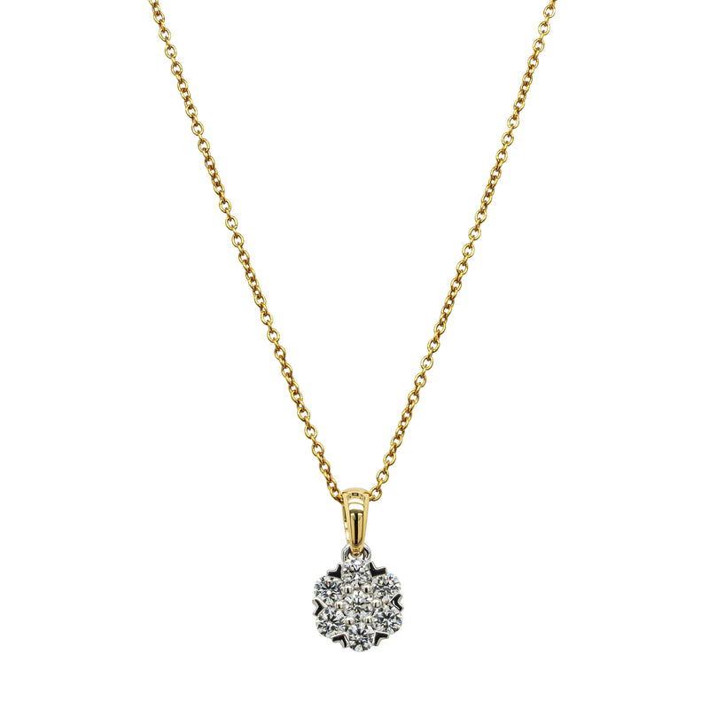 18ct Yellow Gold .60ct Diamond Lotus Pendant - Necklace - Walker & Hall