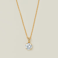 18ct Yellow Gold 1.09ct Reclaimed Diamond Blossom Pendant - Necklace - Walker & Hall